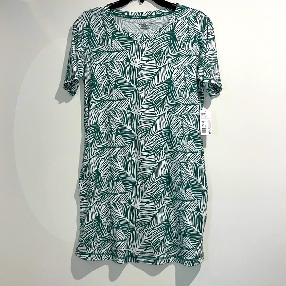 🦋 Jockey green white palm dress. Size XS. NWT.